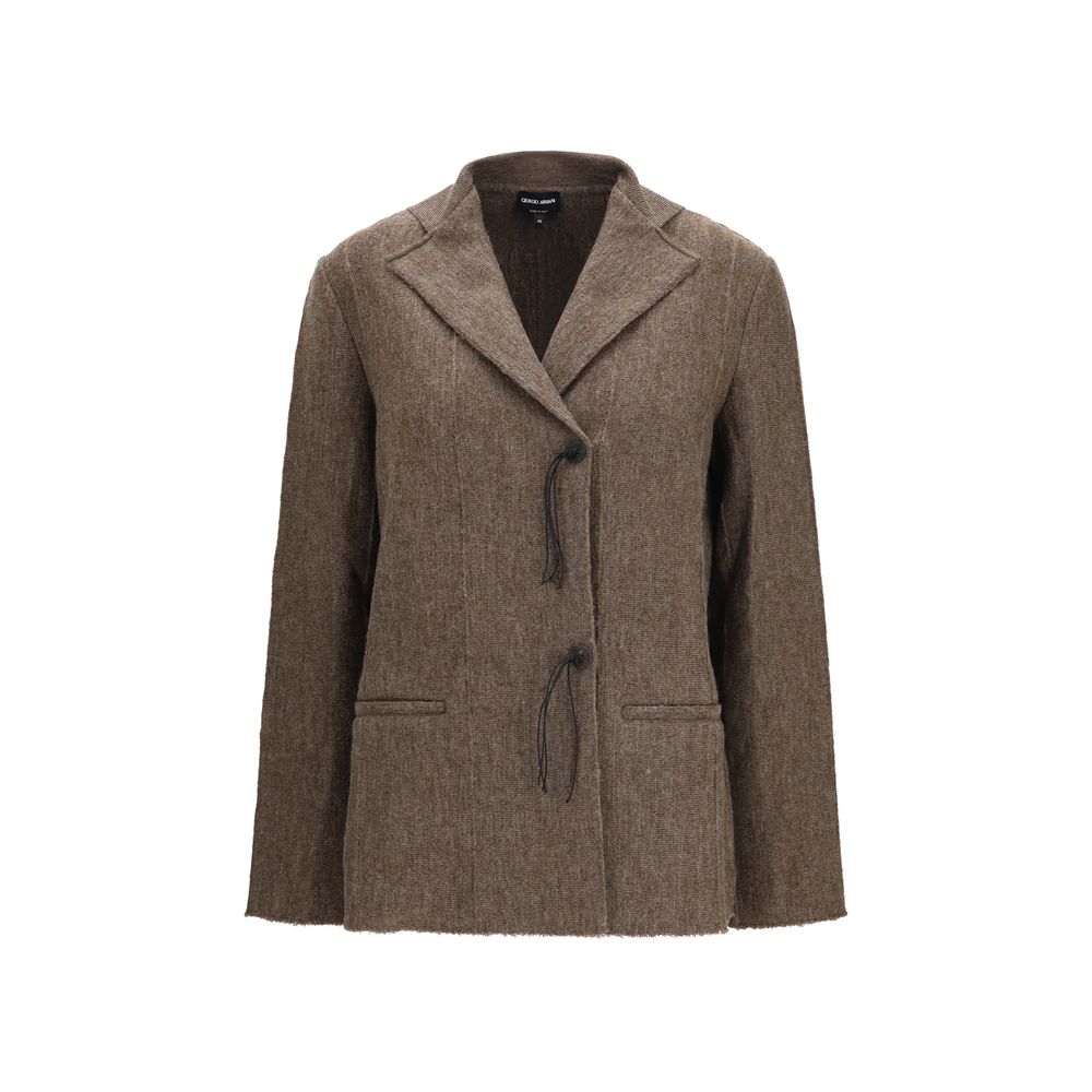 Giorgio Armani Jacke aus Leder in Braun