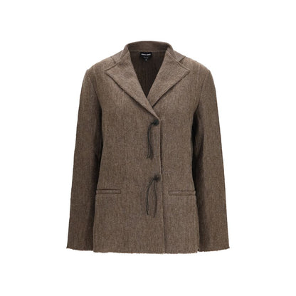 Giorgio Armani Jacke aus Leder in Braun