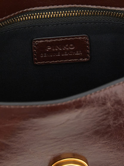 PINKO Schultertasche aus bordeauxrotem Kalbsleder – Produktansicht 4 | Arca Lucia