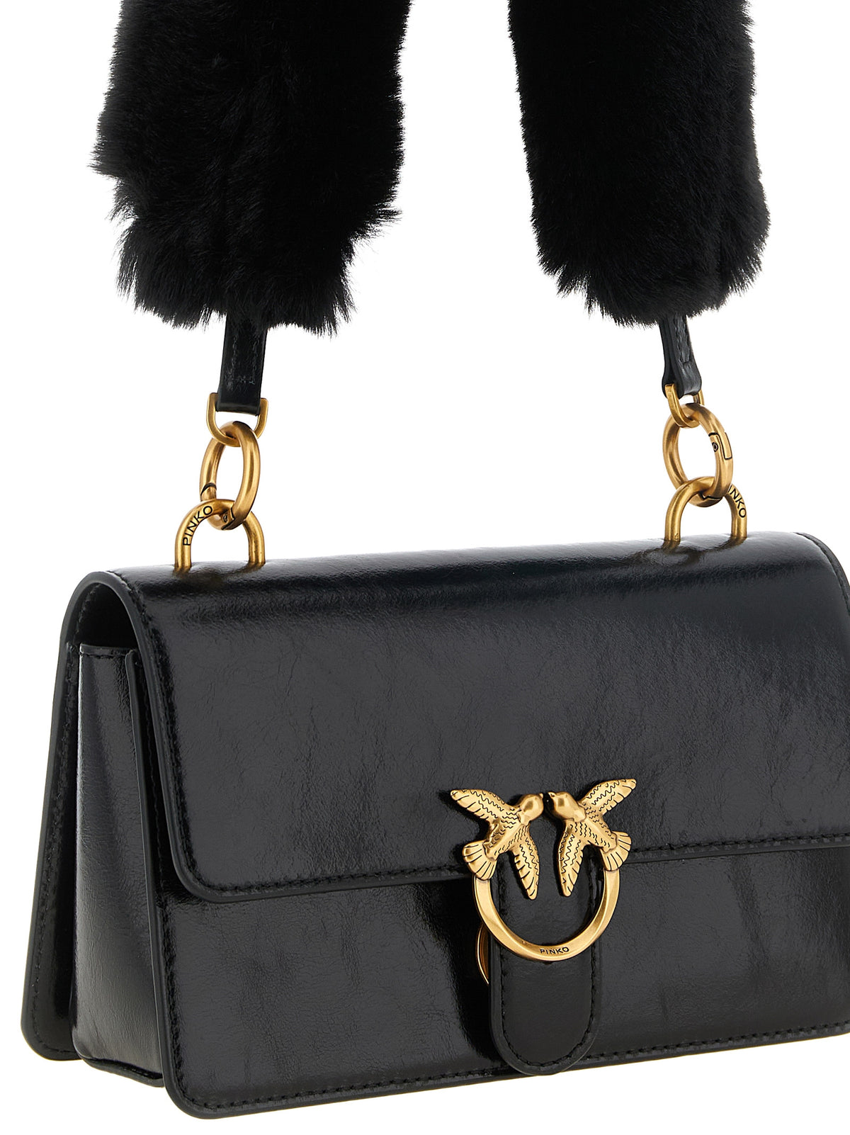 PINKO Schwarze Kalbsleder-Schultertasche – Produktansicht 3 | Arca Lucia