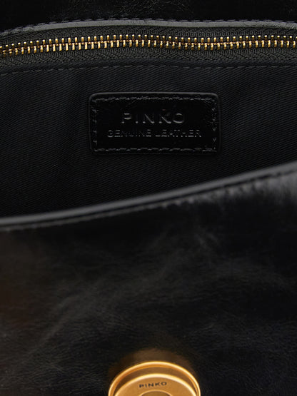 PINKO Schwarze Kalbsleder-Schultertasche – Produktansicht 4 | Arca Lucia