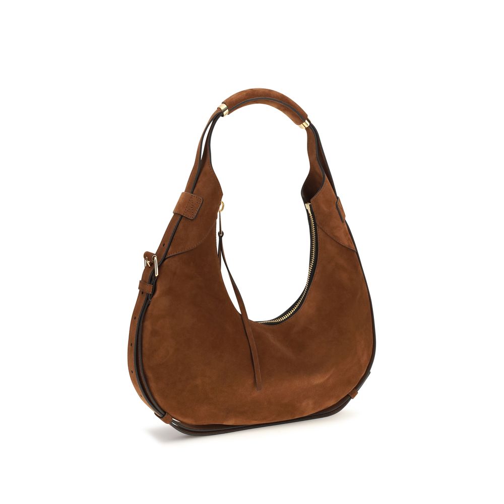 Moschino Schultertasche aus Wildleder in Braun