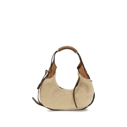 Moschino Schultertasche aus Leder in Beige