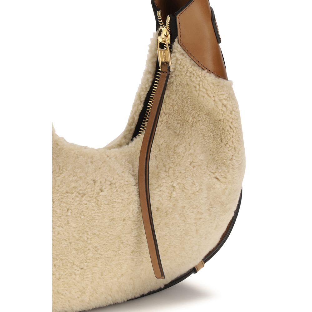 Moschino Schultertasche aus Leder in Beige