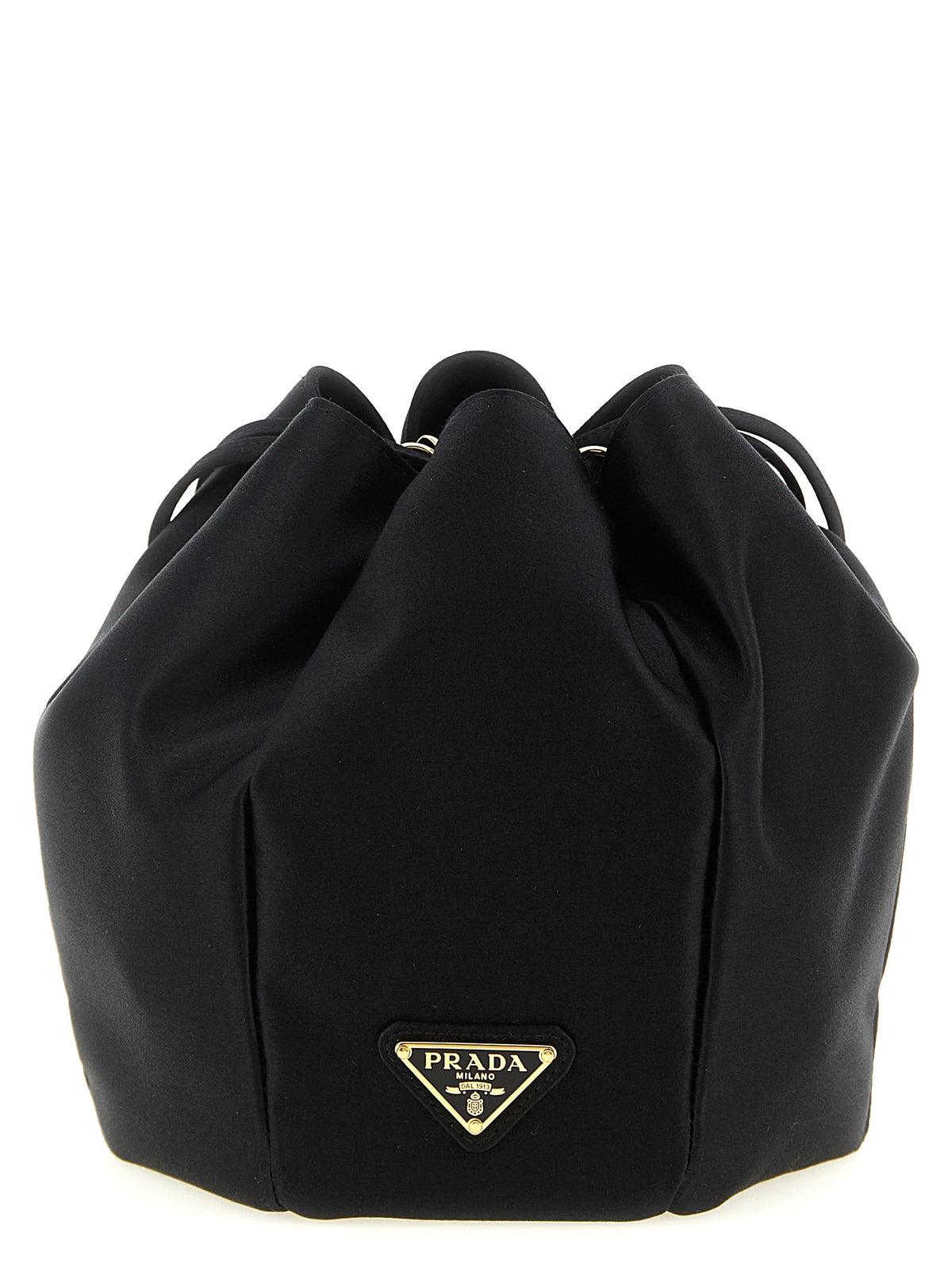 Prada Schultertasche aus Seide in Schwarz