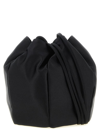 Prada Schultertasche aus Seide in Schwarz
