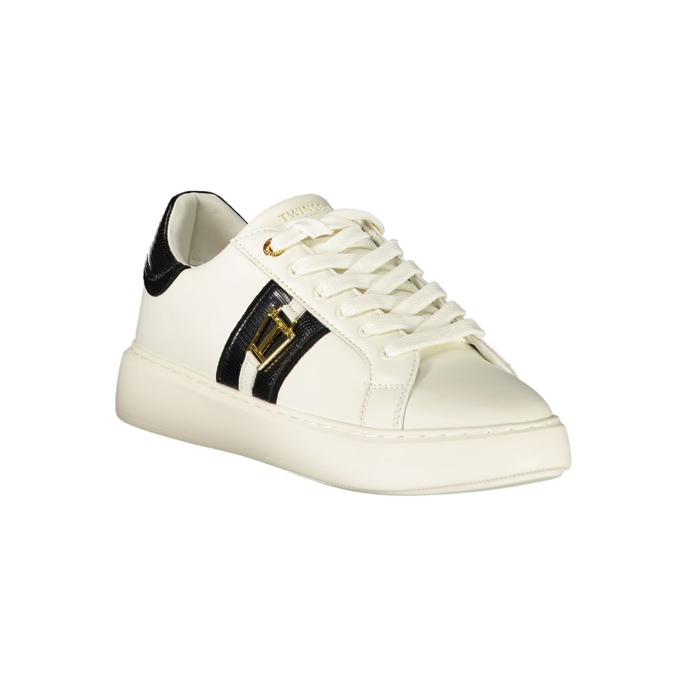 Twinset Weiße Sneaker mit schwarzen Kontrastdetails