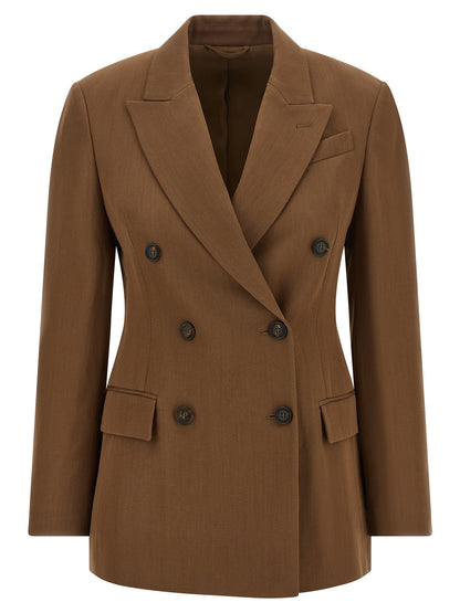 Brunello Cucinelli Blazer aus Wolle in Braun