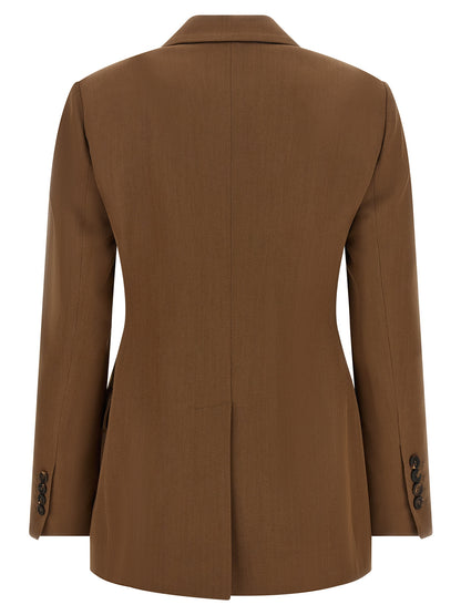 Brunello Cucinelli Blazer aus Wolle in Braun