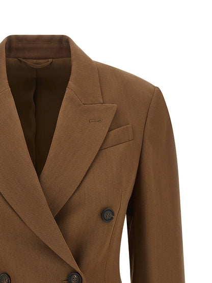 Brunello Cucinelli Blazer aus Wolle in Braun