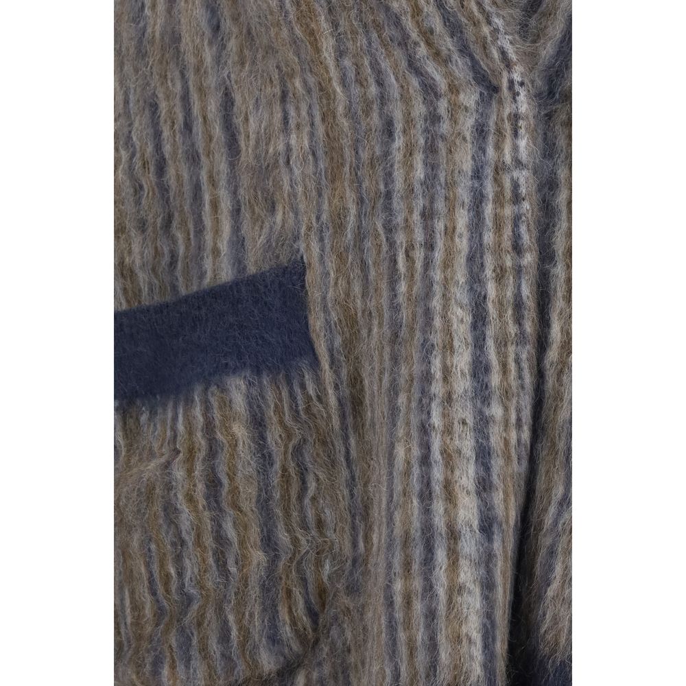 Brunello Cucinelli Grauer Mohair-Blazer mit Schal