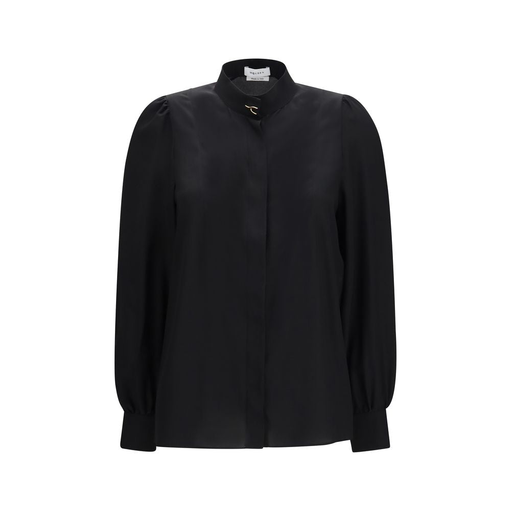Alexander McQueen Bluse aus Seide in Schwarz