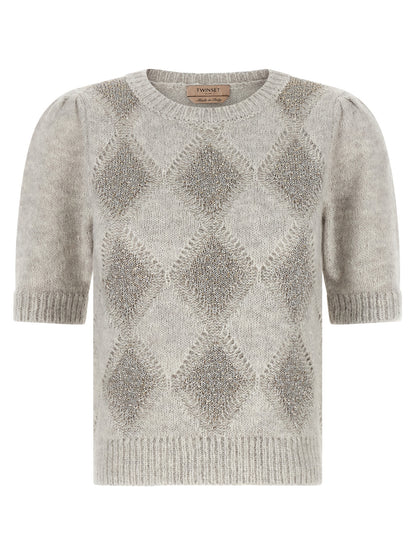 Twinset Pullover aus Polyester in Grau