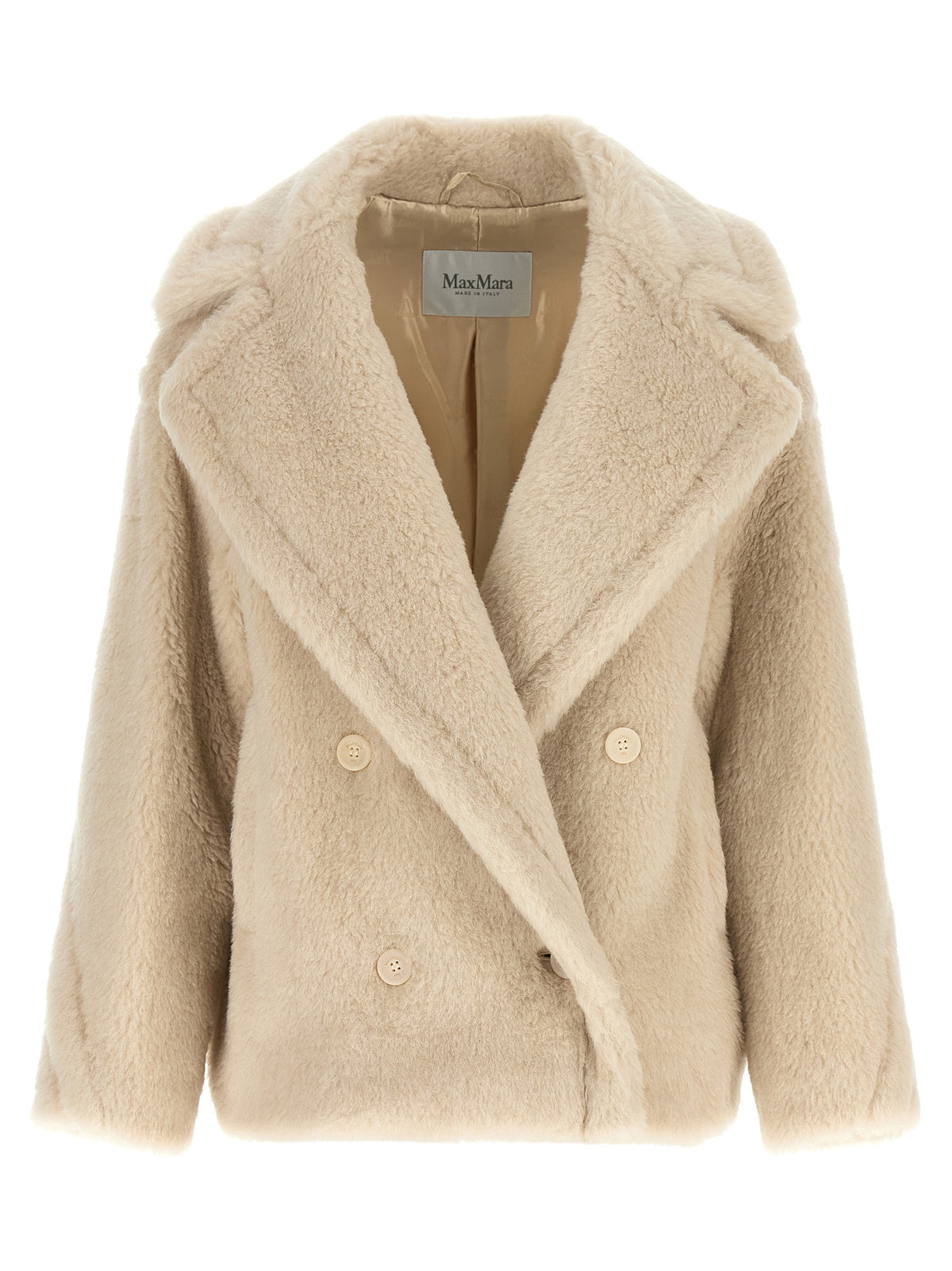 Max Mara Mantel aus Leder in Weiß