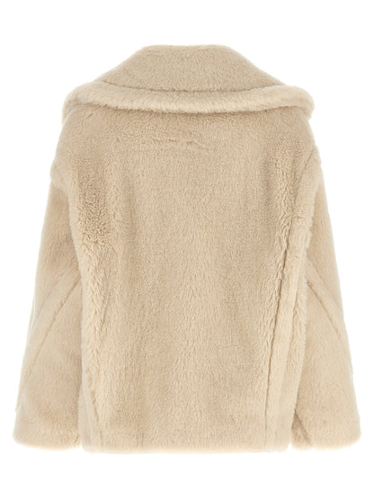 Max Mara Mantel aus Leder in Weiß