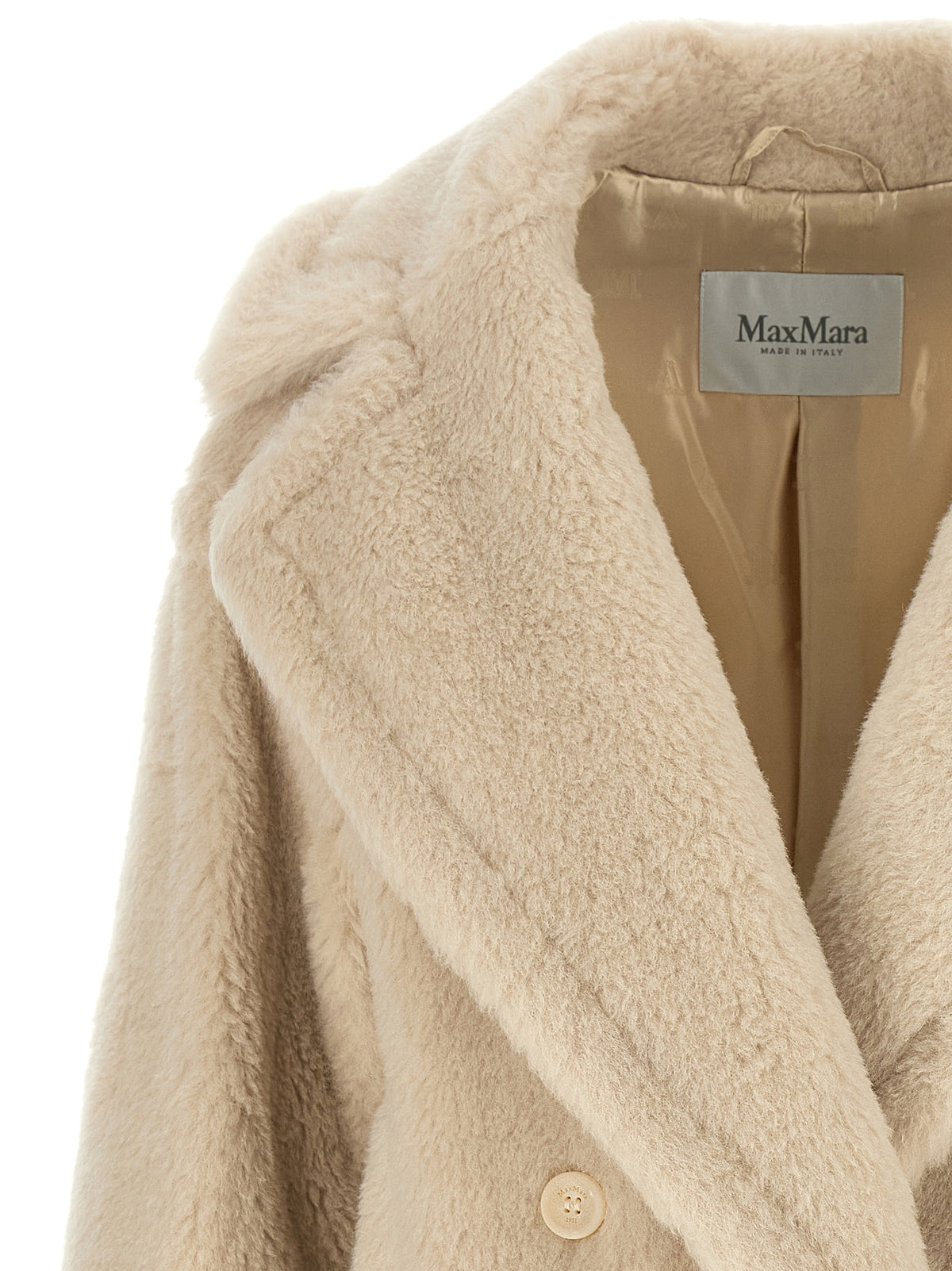Max Mara Mantel aus Leder in Weiß