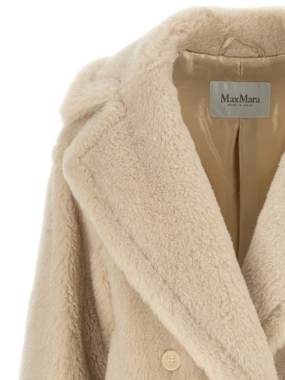 Max Mara Mantel aus Leder in Weiß