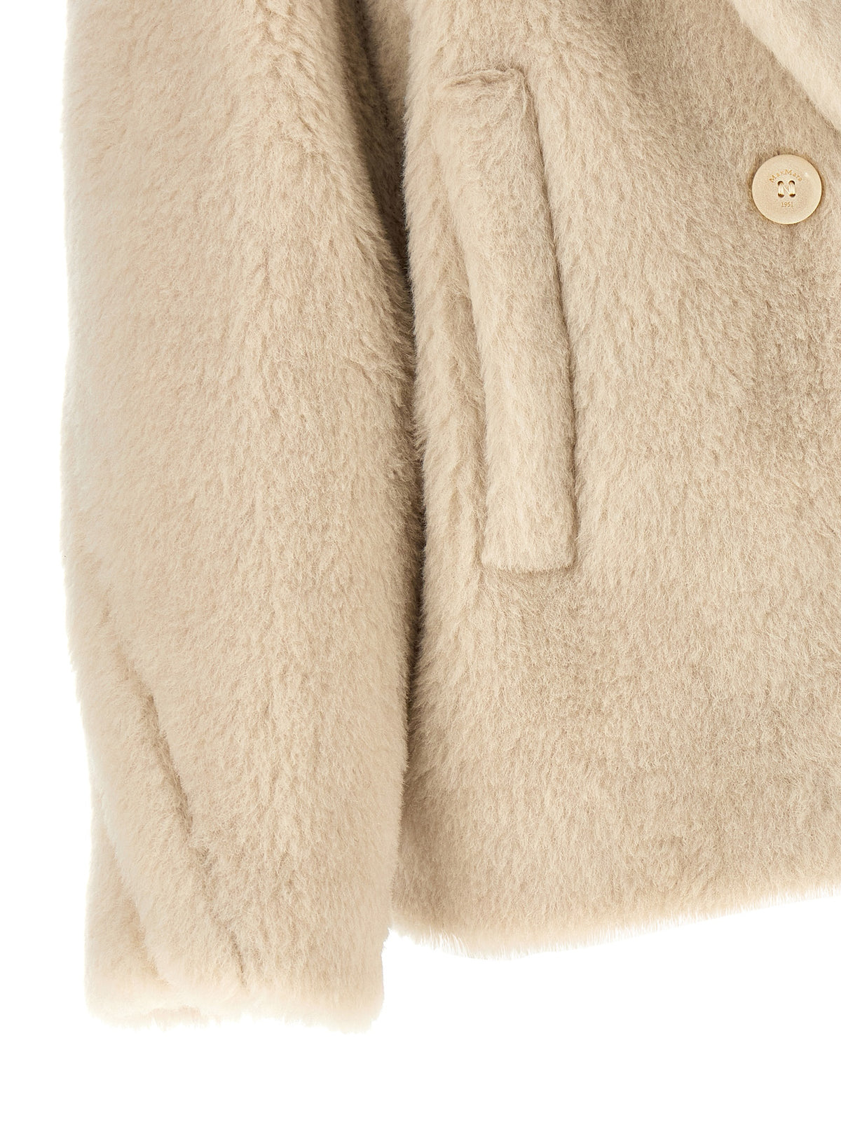 Max Mara Mantel aus Leder in Weiß