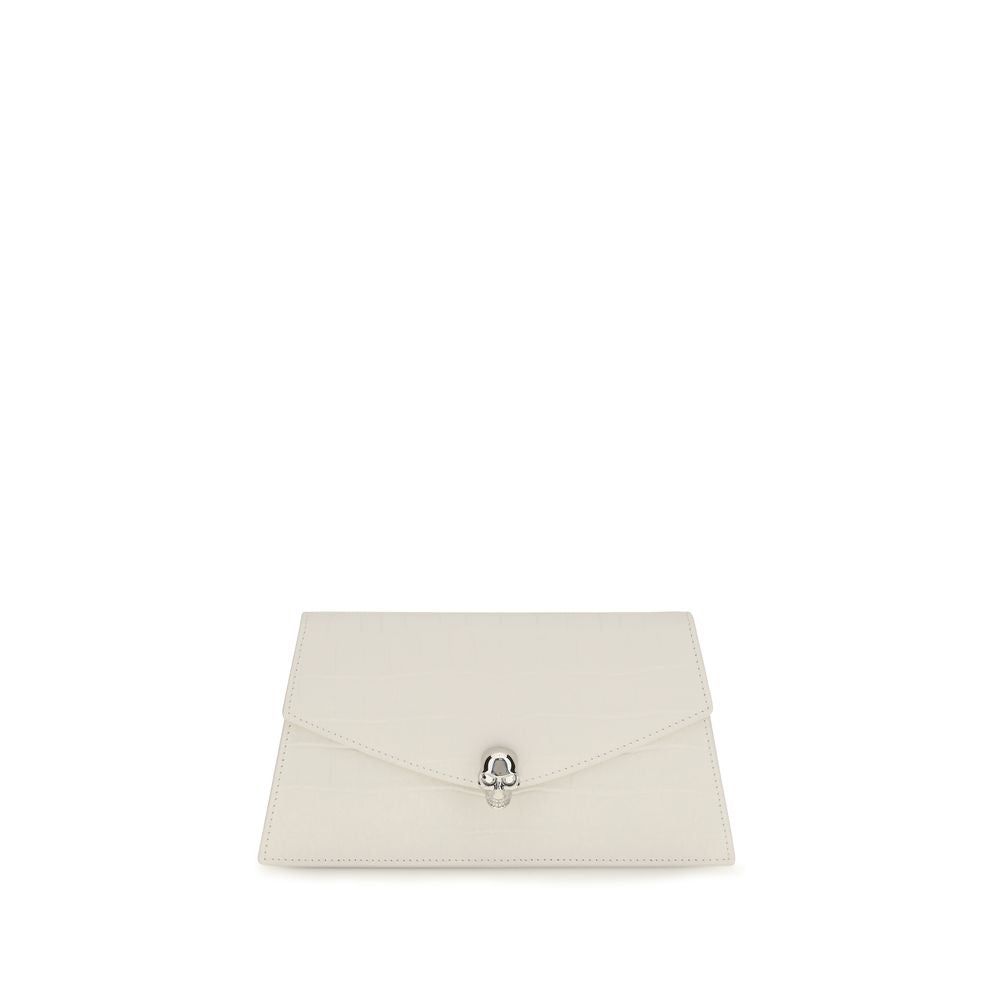 Alexander McQueen Clutch aus Leder in Weiß