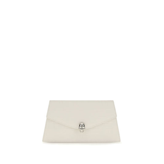 Alexander McQueen Clutch aus Leder in Weiß