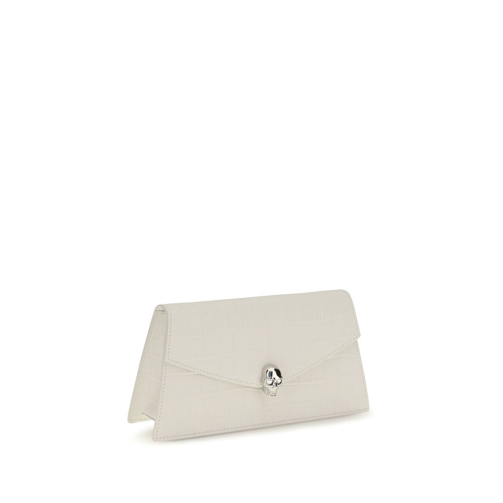Alexander McQueen Clutch aus Leder in Weiß