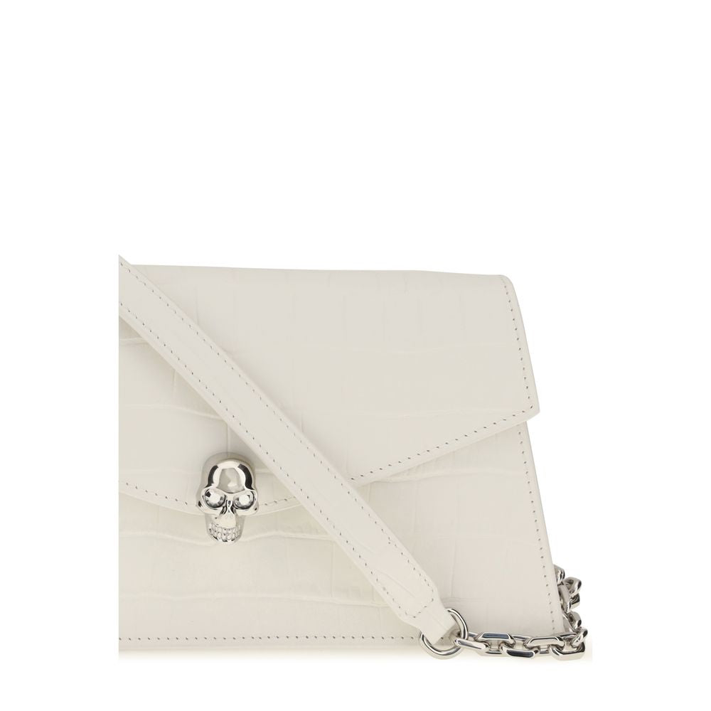 Alexander McQueen Clutch aus Leder in Weiß
