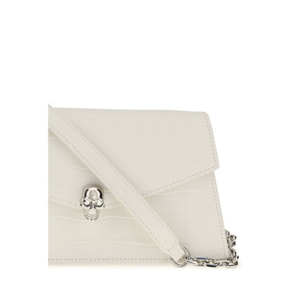 Alexander McQueen Clutch aus Leder in Weiß