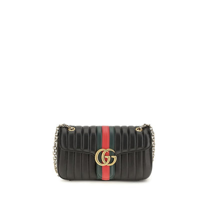 Gucci Schultertasche aus Leder in Schwarz