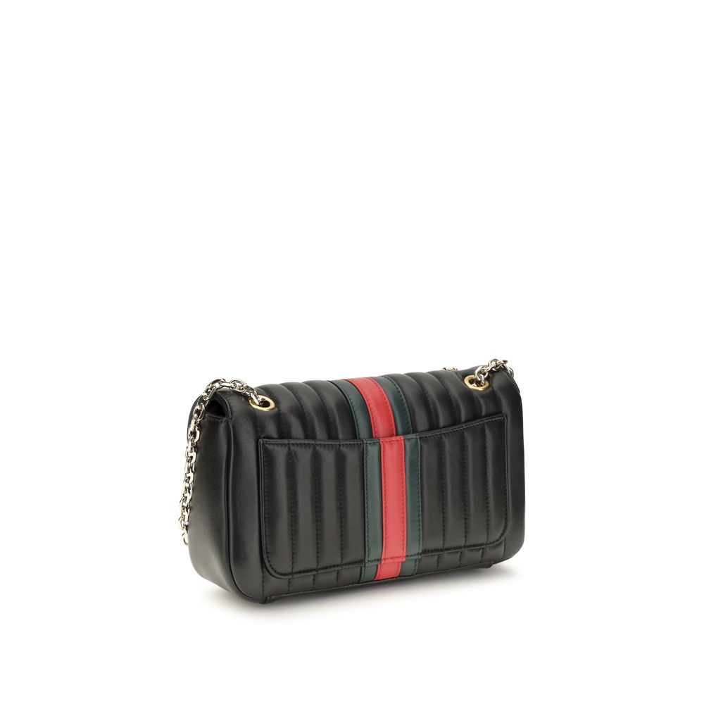 Gucci Schultertasche aus Leder in Schwarz