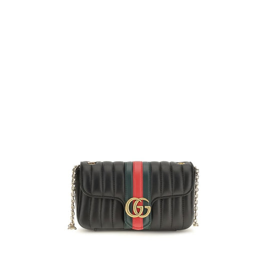 Gucci Schultertasche aus Leder in Schwarz