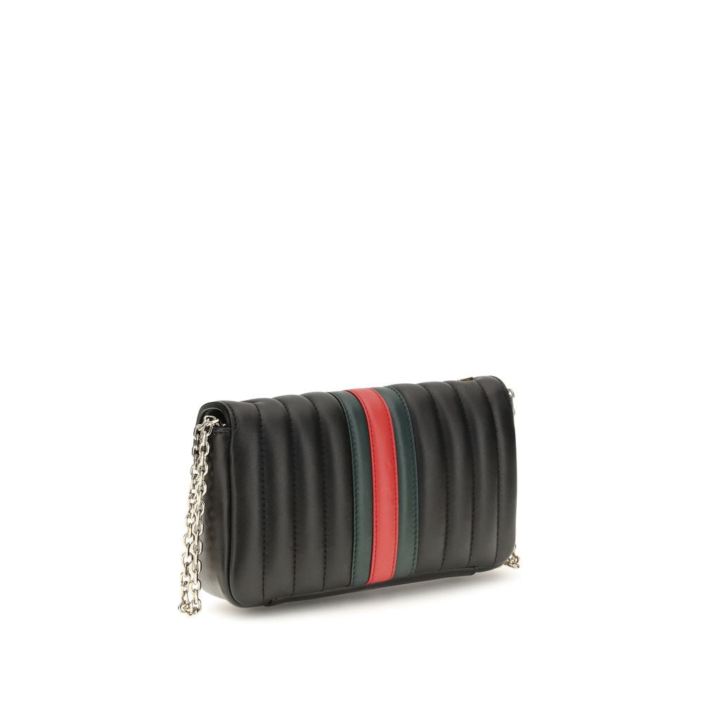Gucci Schultertasche aus Leder in Schwarz