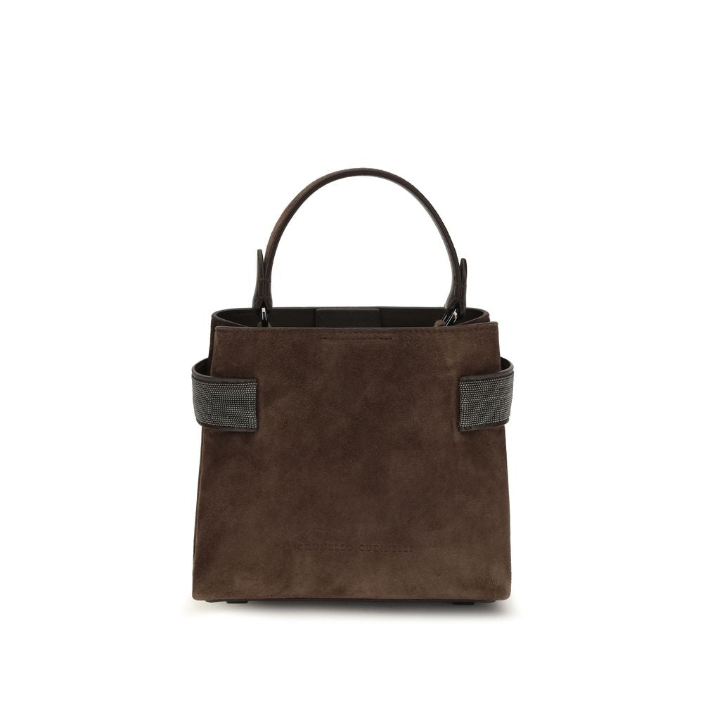 Brunello Cucinelli Handtasche aus Wildleder in Braun