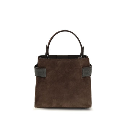 Brunello Cucinelli Handtasche aus Wildleder in Braun