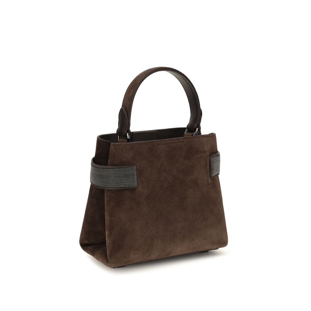 Brunello Cucinelli Handtasche aus Wildleder in Braun
