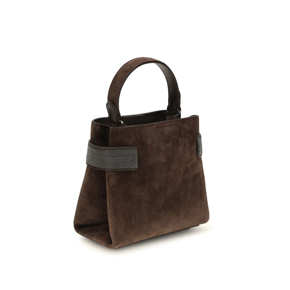 Brunello Cucinelli Handtasche aus Wildleder in Braun