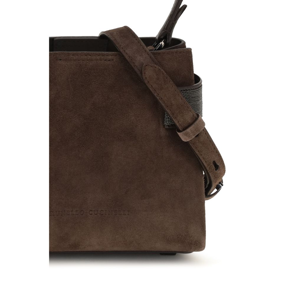 Brunello Cucinelli Handtasche aus Wildleder in Braun