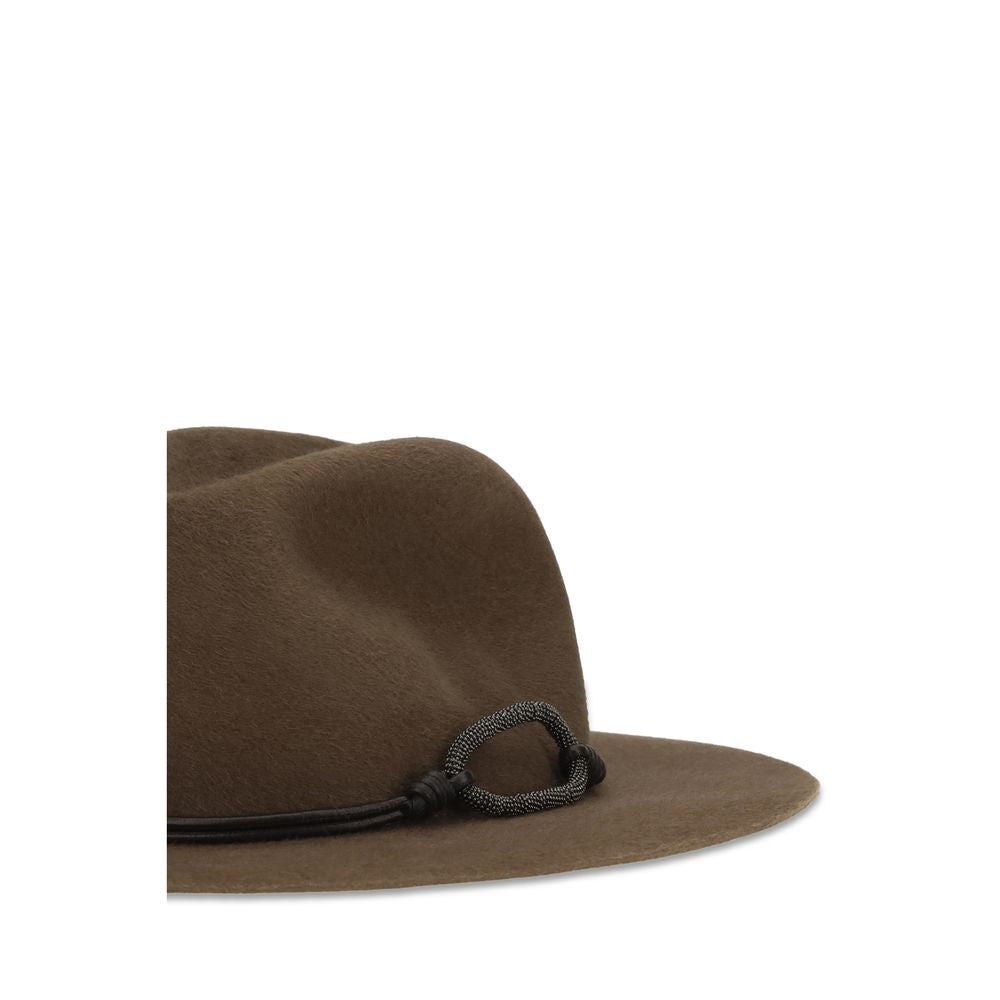 Brunello Cucinelli Accessoire aus Leder in Braun