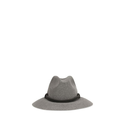 Brunello Cucinelli Accessoire aus Leder in Grau