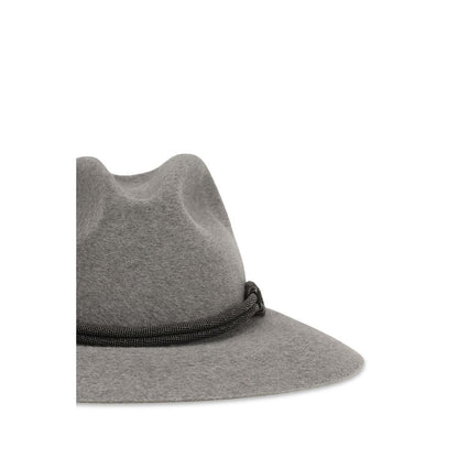 Brunello Cucinelli Accessoire aus Leder in Grau