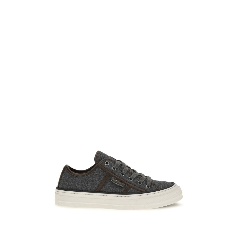 Brunello Cucinelli Sneaker aus Wildleder in Grau