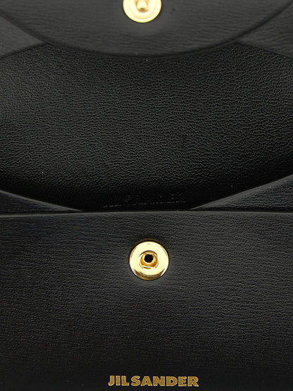 Jil Sander Kartenhalter aus Leder in Schwarz