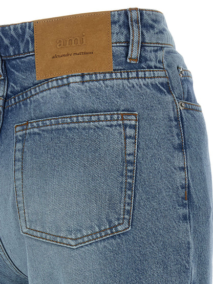 Ami Paris Jeans aus Wildleder in Hellblau
