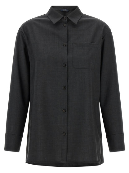 'S Max Mara Bluse aus Wolle in Grau