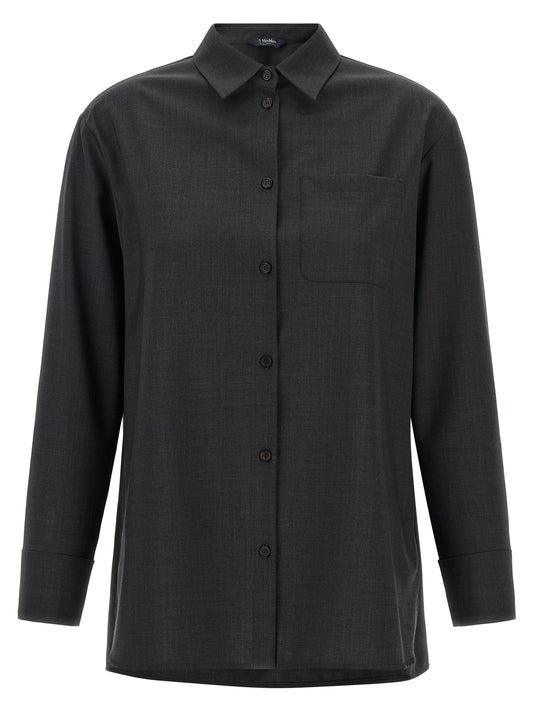'S Max Mara Bluse aus Wolle in Grau