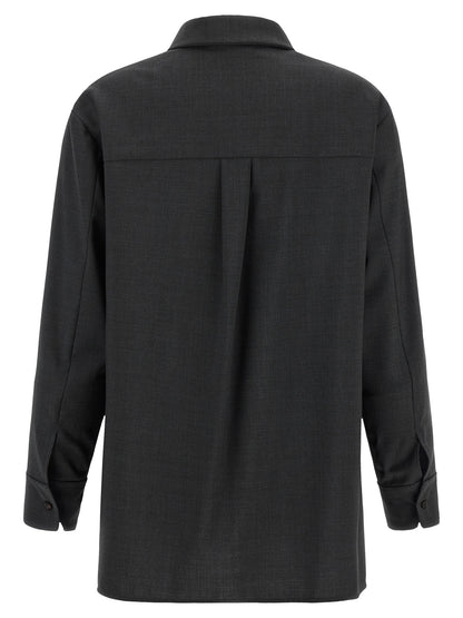 'S Max Mara Bluse aus Wolle in Grau