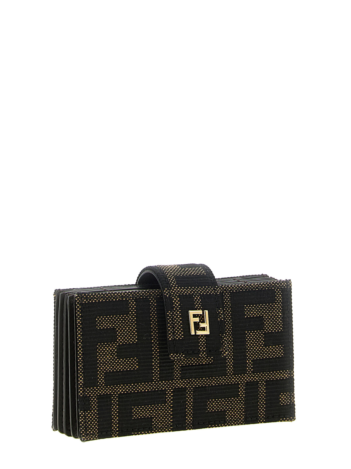 Fendi Kartenhalter aus Leder in Schwarz