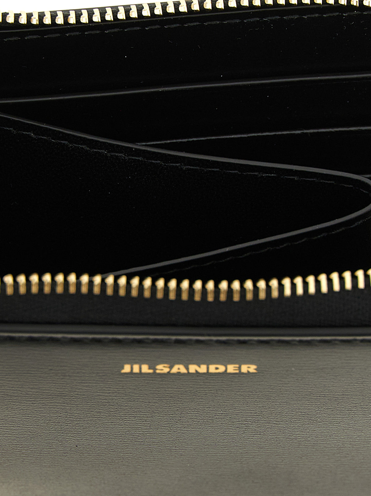 Jil Sander Kartenhalter aus Leder in Schwarz