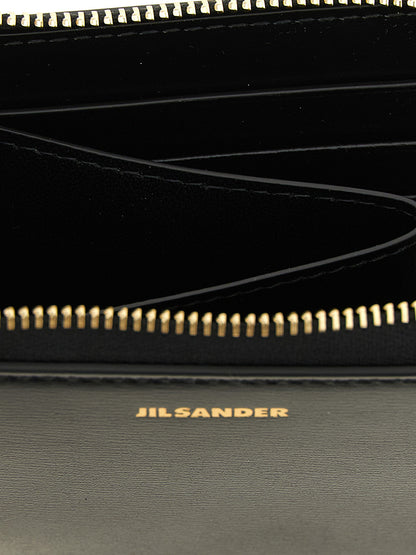 Jil Sander Kartenhalter aus Leder in Schwarz