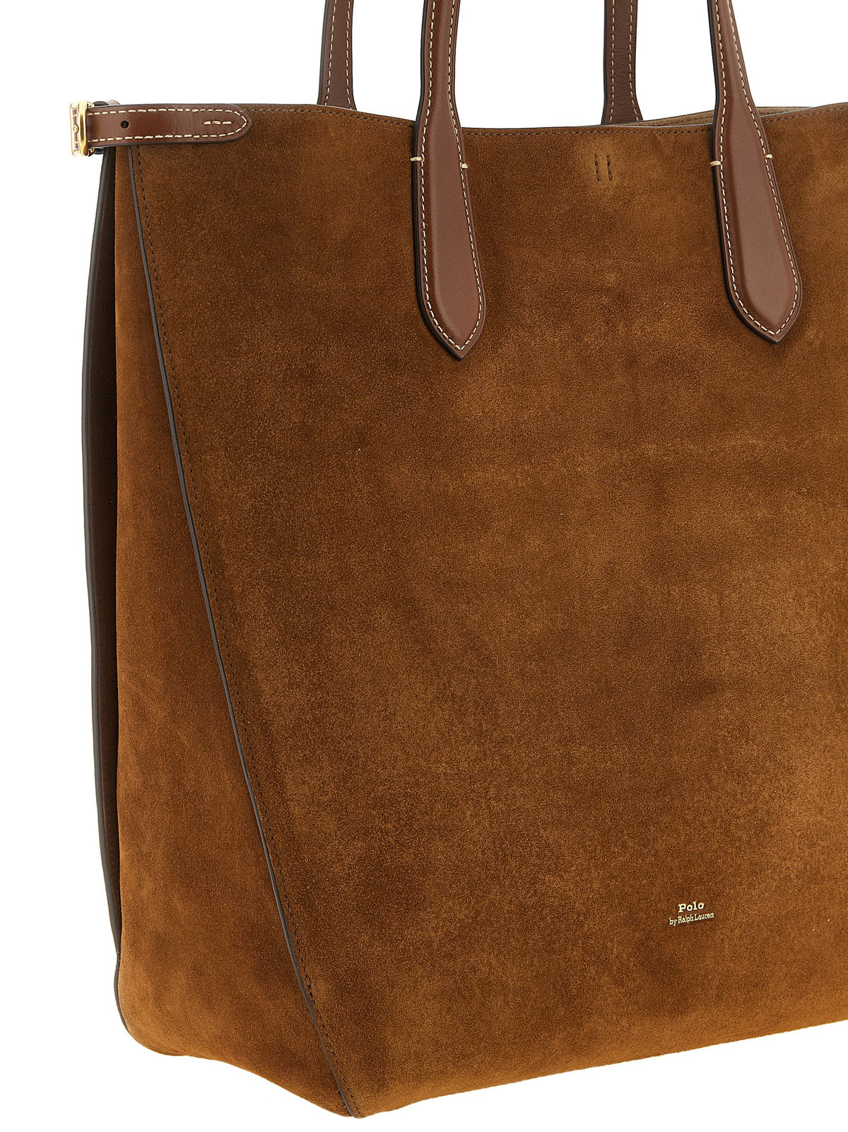 Polo Ralph Lauren Schultertasche aus Wildleder in Braun