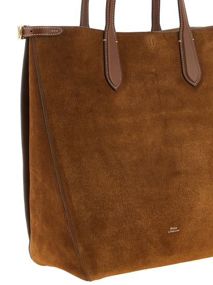 Polo Ralph Lauren Schultertasche aus Wildleder in Braun